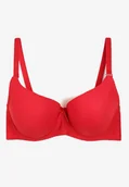 Biustonosze - Czerwony Biustonosz Typu Full Cup z Usztywnionymi Miseczkami Elasyn - miniaturka - grafika 1