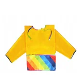 Śliniaki i fartuszki - LIBRA-BABIES Libra-Babies Winylowy fartuszek z rękawami i kieszenią wodoodporny rozmiar M żółty - miniaturka - grafika 1