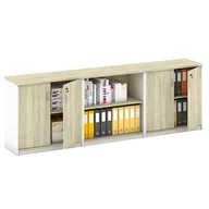 Zestawy mebli biurowych - B2B Partner Zestaw szaf MIRELLI, Typ I - biały/dąb sonoma 437537 - miniaturka - grafika 1