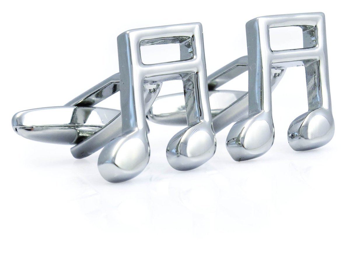 Srebrne spinki do mankietów - nuty N121