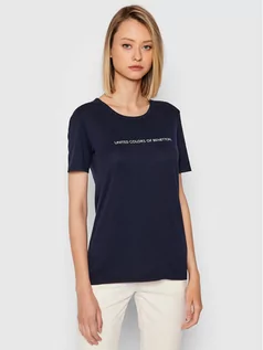 Koszulki i topy damskie - Benetton United Colors Of T-Shirt 3GA2E16A2 Granatowy Regular Fit - grafika 1