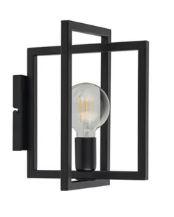 Sigma czarna lampa ścienna z kwadratowym kloszem EDEN 32239 czarny kinkiet metalowa klatka z geometrycznym kloszem 32239 - Lampy ścienne - miniaturka - grafika 1