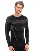 Bluzy sportowe męskie - Bluza termoaktywna męska Brubeck Dry LS15700 czarny/grafit - miniaturka - grafika 1