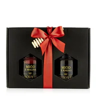 Miód - Zestaw 2 miodów w czarnym kartonie z łyżeczką - miniaturka - grafika 1