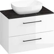 Szafki łazienkowe - Zestaw Cersanit Larga SET B749 umywalka 50x38 cm nablatowa z szafką 80 cm biały/czarny (S932-058, S932-073, K677-003, S599-0147) - miniaturka - grafika 1