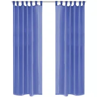 Zasłony - vidaXL Zasłony z woalu, 2 sztuki, 140x225 cm, niebieski - miniaturka - grafika 1