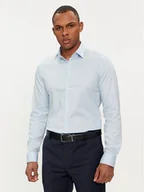 Koszule męskie - Calvin Klein Koszula Micro Dot K10K112884 Błękitny Slim Fit - miniaturka - grafika 1