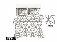 Pościel - Extrapościel Pościel bawełniana 150x200 1520E biała szara geometryczna 377N 1 poszewka 50x60 - miniaturka - grafika 1