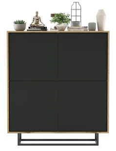 Czterodrzwiowa komoda dąb wotan czarny + B0-S78 - Komody Czterodrzwiowa komoda dąb wotan czarny + B0-S78 - Komody - miniaturka - grafika 1