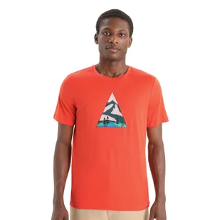 Męska koszulka termoaktywna Icebreaker Tech Lite II SS Tee Camping Grounds vibrant earth - XXL - Bielizna sportowa męska - miniaturka - grafika 1