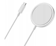 Ładowarki do telefonów - Magnetyczna Ładowarka Indukcyjna 15W – Szybkie Ładowanie biały - miniaturka - grafika 1