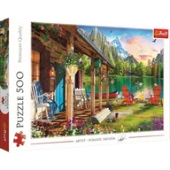 Puzzle - Trefl Domek w Górach Puzzle 500 Elementów o Wysokiej Jakości Nadruku dla Dorosłych i Dzieci od 10 lat 37408 - miniaturka - grafika 1