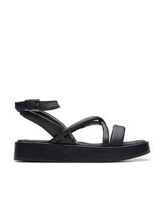 Clarks Skórzane sneakersy "Alda Cross" w kolorze czarnym - Sandały damskie - miniaturka - grafika 1