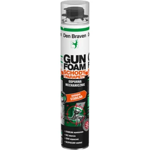 Pianka pistoletowa GUN FOAM do schodów i parapetów 750 ml Den Braven - Pianki montażowe - miniaturka - grafika 1