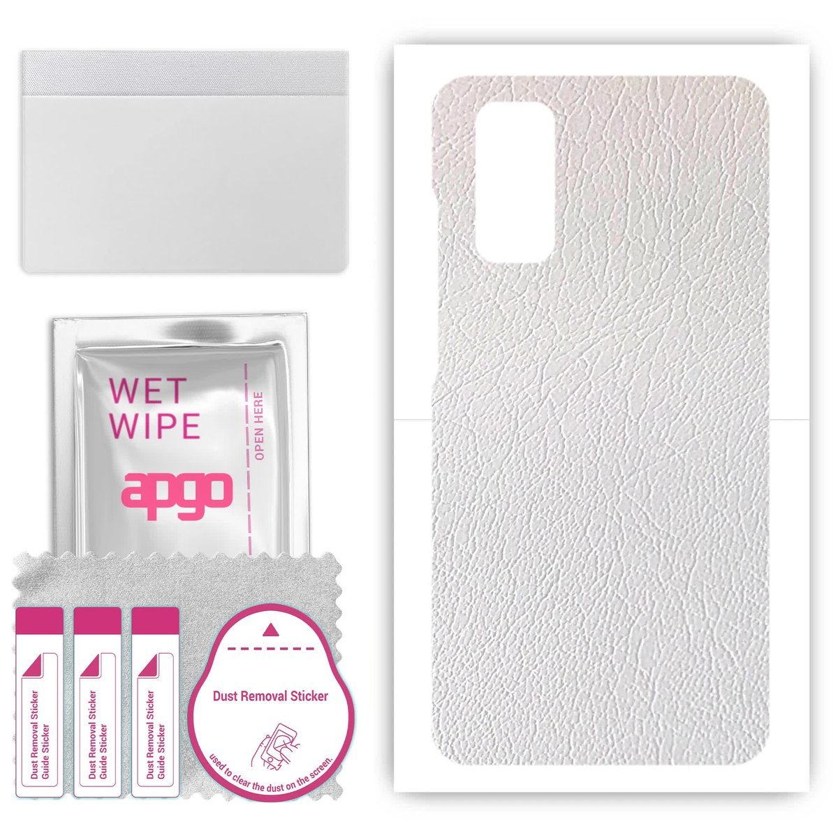 Folia naklejka skórka strukturalna na TYŁ do Samsung Galaxy S20 Ultra 5G - Skóra Biała - apgo SKINS