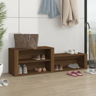 vidaXL Szafka na buty brązowy dąb 150x35x45 cm materiał drewnopochodny - Szafka na buty - Szafki na buty - Stojak na buty - Przechowywanie butów - Szafki na buty - miniaturka - grafika 1