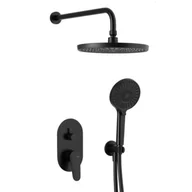 Zestawy prysznicowe - Zestaw prysznicowy podtynkowy KFA ARMATURA Otava 5559-501-81 Czarny - miniaturka - grafika 1