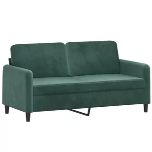 Sofa 2-osobowa, ciemnozielona, 140 cm, tapicerowana aksamitem Lumarko! - Sofy i kanapy - miniaturka - grafika 3