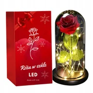 Sztuczne kwiaty - Wieczna Róża W Szkle Prezent Świecąca LED [Se-Roz1] - miniaturka - grafika 1