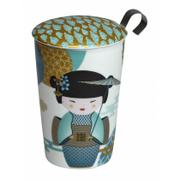 Kubki - Eigenart Eigenart TeaEve kubek z zaparzaczem 350ml New Little Geisha Petrol - miniaturka - grafika 1