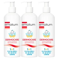 Kosmetyki kąpielowe dla dzieci - Zestaw Emolium Dermocare 3w1 płyn do kąpieli żel do mycia i szampon po 1 miesiącu 3 x 400 ml - miniaturka - grafika 1