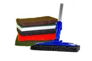 Packa na kij, zdzierak do podłóg + pad do wyboru - brązowy, kij metalowy 2-częściowy - Akcesoria do urządzeń czyszczących - miniaturka - grafika 2