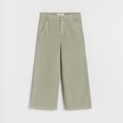 Spodnie i spodenki dla dziewczynek - Reserved - Bawełniane spodnie - Zielony - miniaturka - grafika 1
