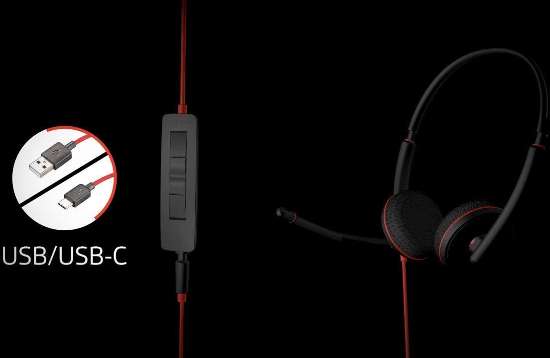 Poly Blackwire C3210 Czarny, Czerwony