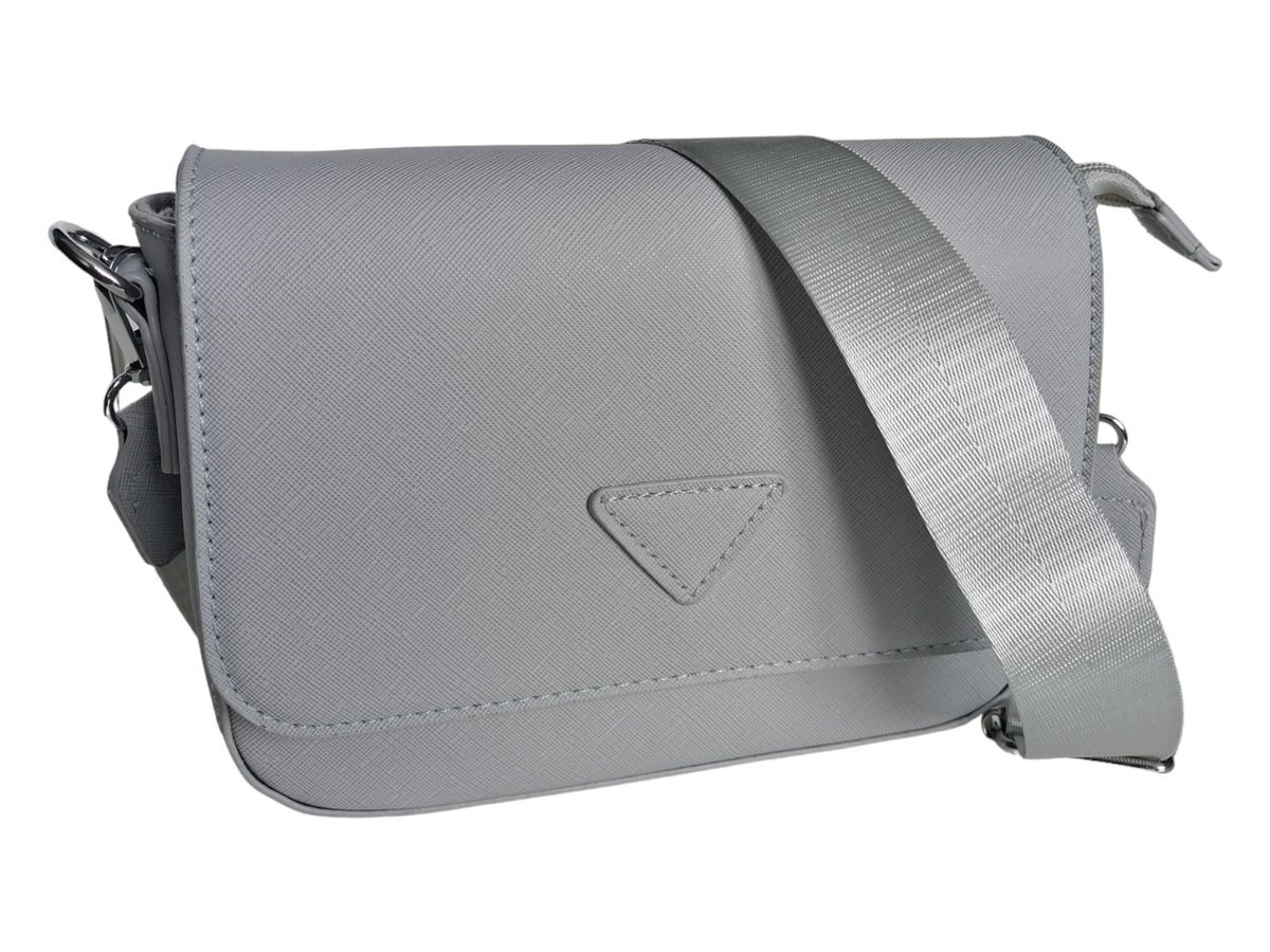 Klasyczna Torebka Damska, Mała Listonoszka - Szara Damska Torebka Na Ramię