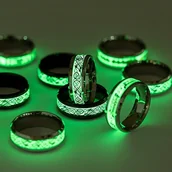 Pierścionki - Sygnet Smok Celt Glow in Dark Świecący w ciemonści - miniaturka - grafika 1