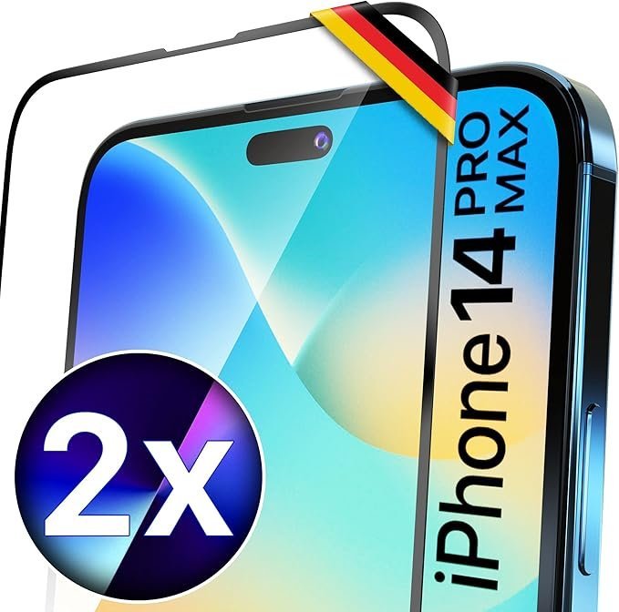 szkło ochronne do iPhone 14 Pro Max 6,7 2 x ekskluzywne pełny ekran UTECTION Perfekcyjne dopasowanie
