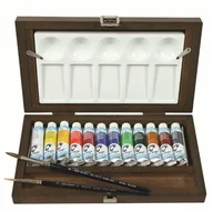 Farby i media malarskie - Talens ZESTAW AKWARELI VAN GOGH 12x10ML + AKC W KASECIE DREWNIANEJ 20840112 - miniaturka - grafika 1