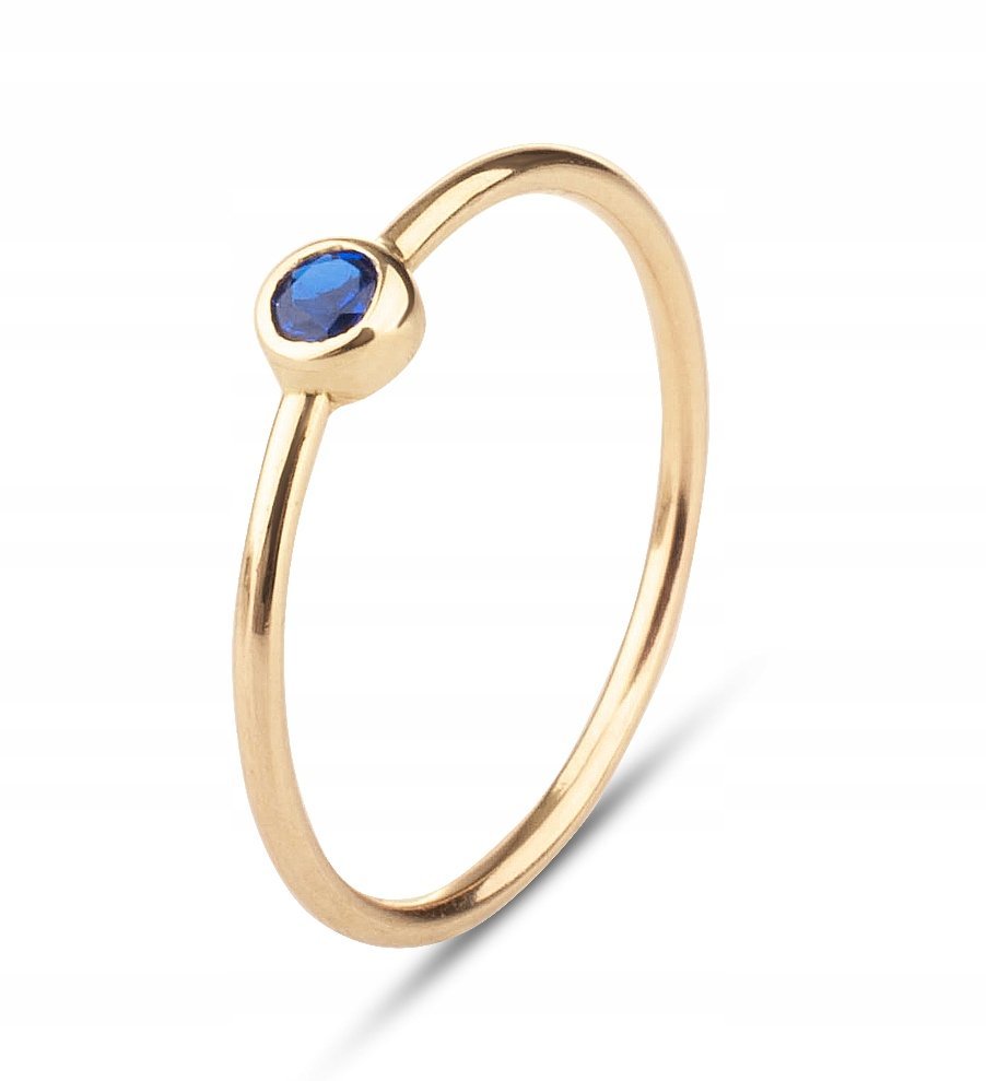 DELIKATNY PIERŚCIONEK ŻÓŁTE ZŁOTO CYRKONIA 585