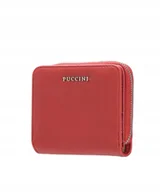 Portfele - Portfel Damski Mały Elegancki Skóra Ekologiczna PUCCINI Czerwony BLP836A-3 - miniaturka - grafika 1
