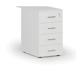 Kontenerek biurowy z szufladami dostawny PRIMO WHITE, 4 szuflady, biały - Szafki biurowe - miniaturka - grafika 1