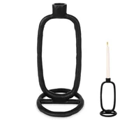 Świeczniki - Home Styling Collection Świecznik Na Długą Świeczkę Aluminiowy Czarny 24 Cm - miniaturka - grafika 1