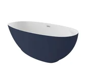 Wanny - Wanna wolnostojąca Polimat Kivi 165x75 cm owalna granatowy/biały połysk 00398 - miniaturka - grafika 1