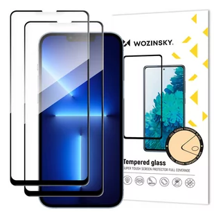 Wozinsky zestaw 2x super wytrzymałe szkło hartowane Full Glue na cały ekran z ramką Case Friendly iPhone 13 Pro / iPhone 13 czarny hurtel-76891-0 - Szkła hartowane na telefon - miniaturka - grafika 1