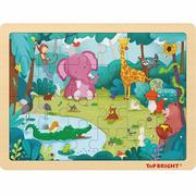 Puzzle - Top Bright Puzzle drewniane | Dżungla | 24 elementy - miniaturka - grafika 1