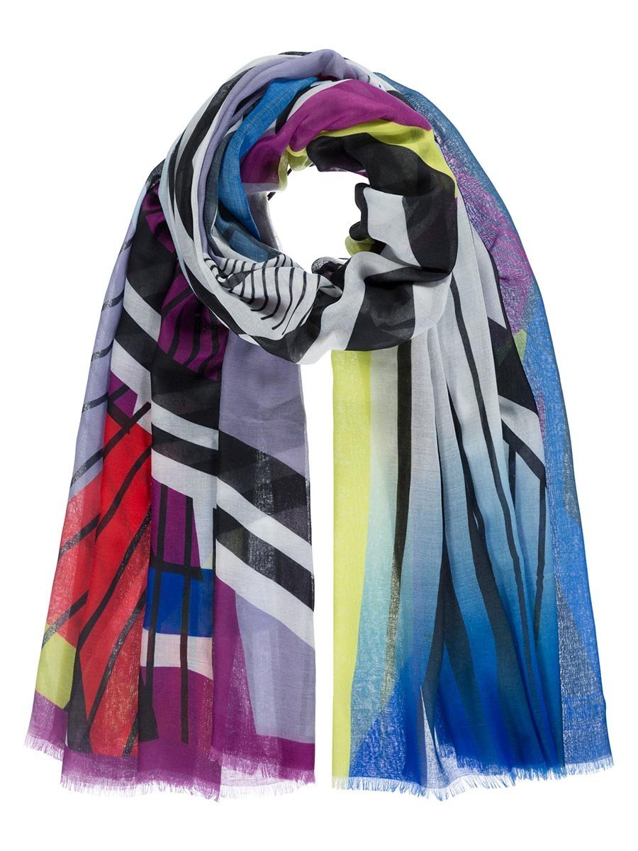 Damski szalik zadrukowany zielony Passigatti