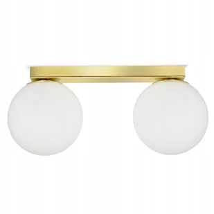Lampa Sufitowa Żyrandol Plafon Złota Szklane Białe Kule Glass B2 Led G9 - Lampy sufitowe - miniaturka - grafika 1
