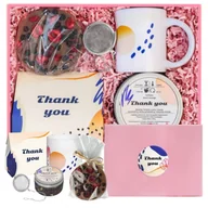 Zestawy upominkowe - Gotowy zestaw prezentowy „Thank You“ BOX herbaty smakowe kubek zaparzacz kulka herbata PREMIUM czekolada prezent upominek podziękowanie dla kobiety .. - miniaturka - grafika 1