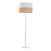 Lampy stojące - Euluna Lampa podłogowa Linobianco, klosz z tkaniny i juty - miniaturka - grafika 1