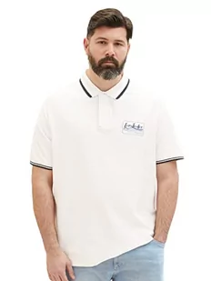 TOM TAILOR Męska koszulka polo 1038575 plussize 10332-Off biała, 4XL, 10332 – Off White, 4XL - Koszulki męskie - miniaturka - grafika 1