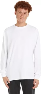 Koszulki męskie - Tommy Jeans Męska koszulka TJM Reg Ls Waffle L/S dzianinowe topy, biały, XL - grafika 1