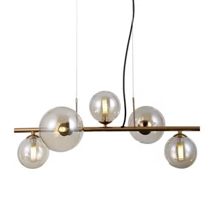 Stylowy żyrandol z ciepłymi kloszami PND-406007-5-HBR z serii CANELLO - Lampy sufitowe - miniaturka - grafika 1