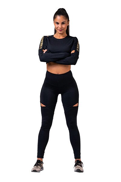 Koszulka damska Nebbia Honey Bunny Crop Top 821 black M