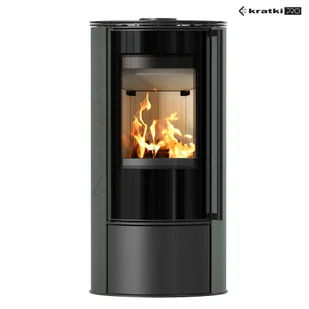 Piec stalowy ERIK fi 150 5,5 kW ozdobna ceramika SERPENTINO z domykaniem - Piece wolnostojące - miniaturka - grafika 1