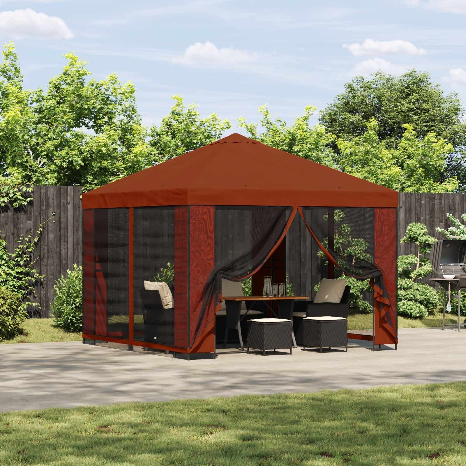 vidaXL Altana 3 x 3 m terakota Poliester i Stal 190