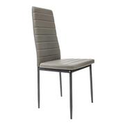 Krzesła - Krzesło do salonu, jadalni, eko skóra, 42x44x97 cm, szary - miniaturka - grafika 1